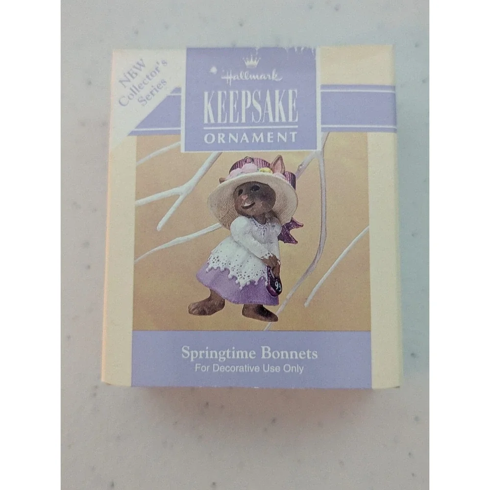 1992 Keepsake Ornament Springtime Bonnets Vintage - Picture 2 of 8